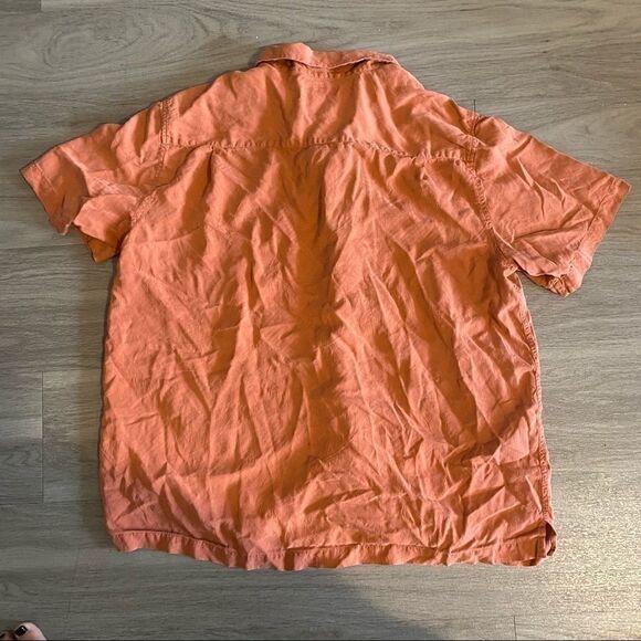 Grant Thomas, pure silk, light orange button down - Picture 5 of 7